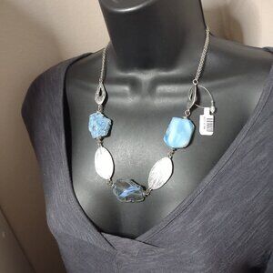 24 Inch Blue Stone Necklace